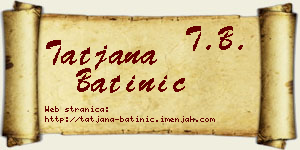 Tatjana Batinić vizit kartica